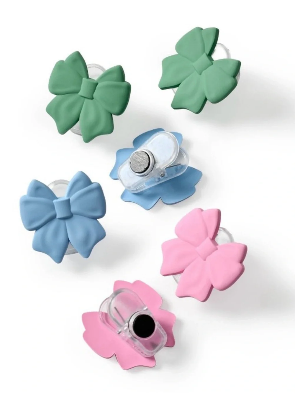 Bow Bag Clips - Pink, Blue & Green (6-Pack)